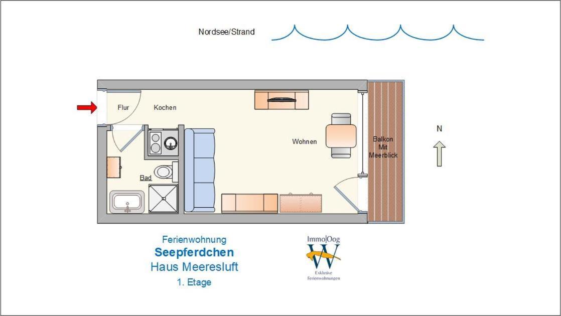 Seepferdchen - Kuscheliges Apartment Mit Meerblick-Balkon Wangerooge Ngoại thất bức ảnh